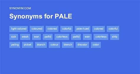 antonyms pale|pale synonym list.